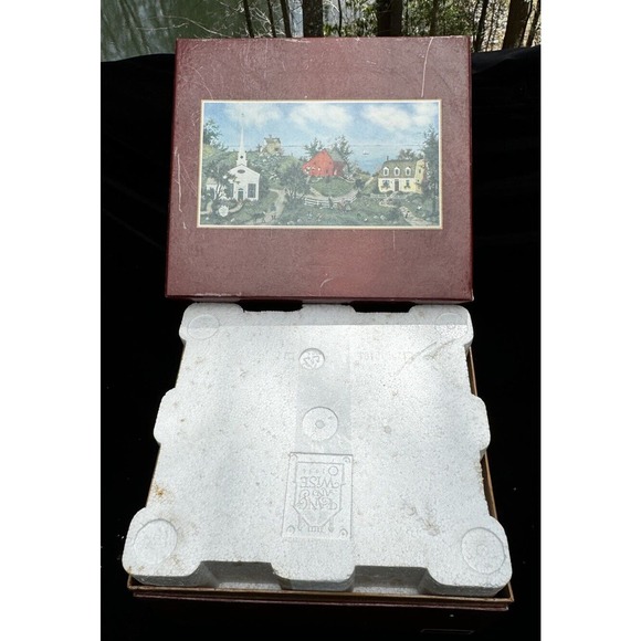 Vintage Old Stonigan 20010203 Lang & Wise Red Saltbox Porcelain House & Mailbox - Picture 2 of 12